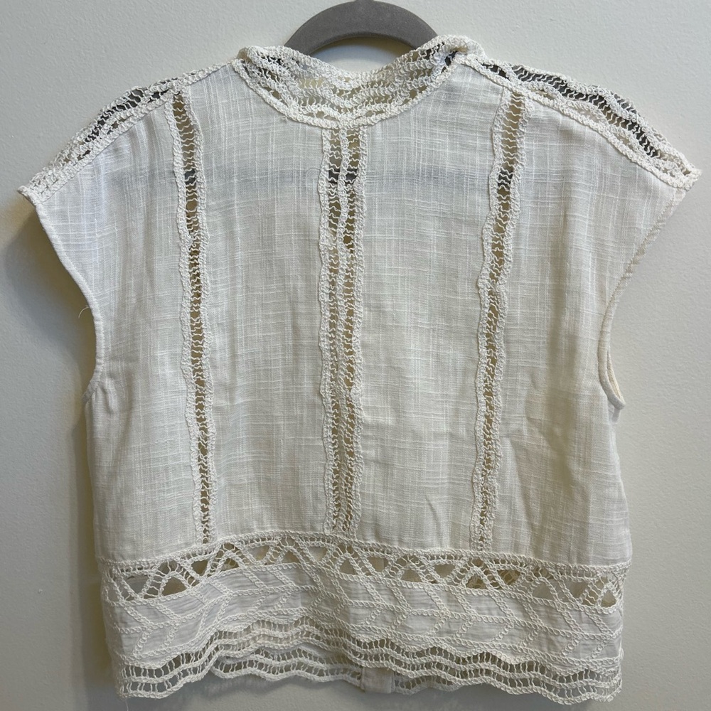 Zara Cream Lace Accent Blouse